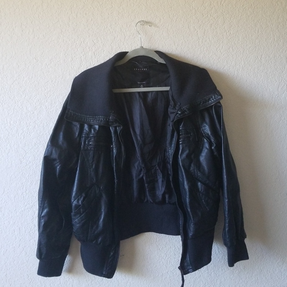 Faux Leather Moto Jacket